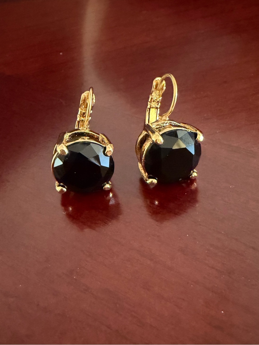 kate spade Gold-Tone Earrings with Black Faceted Stones